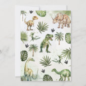 Invitation Cool Dinosaures Jurassique Verdure Roarsome Annive (Dos)
