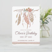Invitation Cool Dreamcatcher Anniversaire Boho (Debout devant)