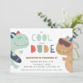 Invitation Cool Dude Dinosaur Boys fête d'anniversaire (Debout devant)