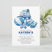 Invitation Cool Dude Pool Party Boy Anniversaire Bash (Debout devant)