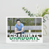 Invitation Cool Duotone ÉDITABLE COULEUR Graduation Invitatio (Debout devant)