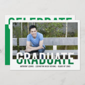 Invitation Cool Duotone ÉDITABLE COULEUR Graduation Invitatio (Devant / Derrière)