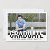 Invitation Cool Duotone ÉDITABLE COULEUR Graduation Invitatio (Devant)