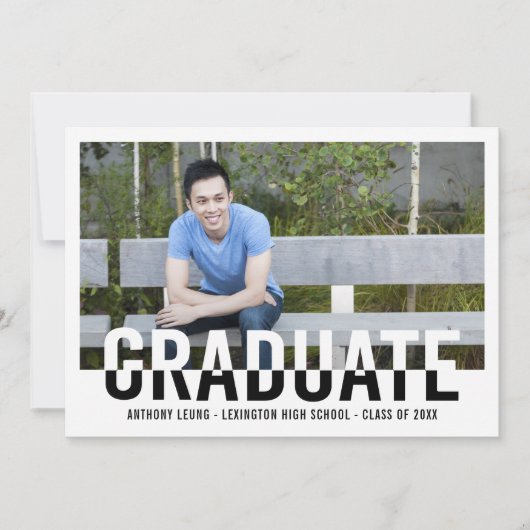 Invitation Cool Duotone ÉDITABLE COULEUR Graduation Invitatio (Devant)