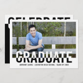 Invitation Cool Duotone ÉDITABLE COULEUR Graduation Invitatio (Devant / Derrière)