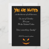 Invitation Cool effrayant Jack O'Lantern face Halloween Invit (Devant)