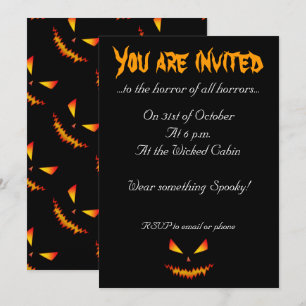 Invitation Cool effrayant Jack O'Lantern face Halloween Invit