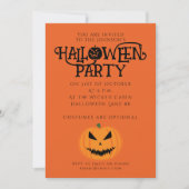Invitation Cool effrayant Jack O'Lantern Halloween noir orang (Devant)