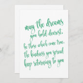 Invitation Cool Emerald Green St Patrick's Day Party Script (Devant / Derrière)