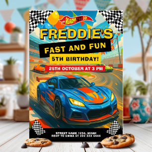 Invitation Cool Fast Race Car fête d'anniversaire