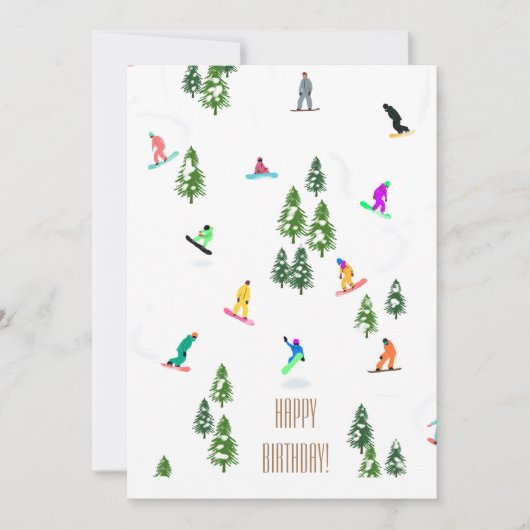 Invitation Cool Freeride Snowboarders Joyeux anniversaire (Devant)