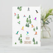 Invitation Cool Freeride Snowboardeur Joyeux Noël (Debout devant)