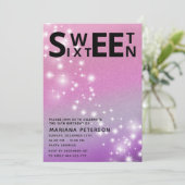 Invitation Cool fun adolescent typographie moderne doux 16 (Debout devant)