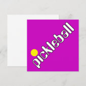 Invitation Cool Fun Mod PICKLEBALL Texte Balle Sur Rose Clair (Devant / Derrière)
