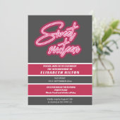 Invitation Cool fun néon typographie rayures doux 16 (Debout devant)