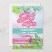 Invitation Cool fun néon typographie rayures doux 16 invitati (Devant)