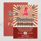 Invitation Cool fun retro santa hat échange de biscuit (Devant / Derrière)