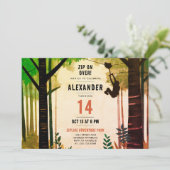 Invitation Cool Fun Zipline Green Adventure Nature Extérieur (Debout devant)