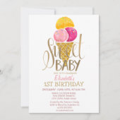 Invitation Cool Gâteau Glacé Rayé Anniversaire  (Devant)