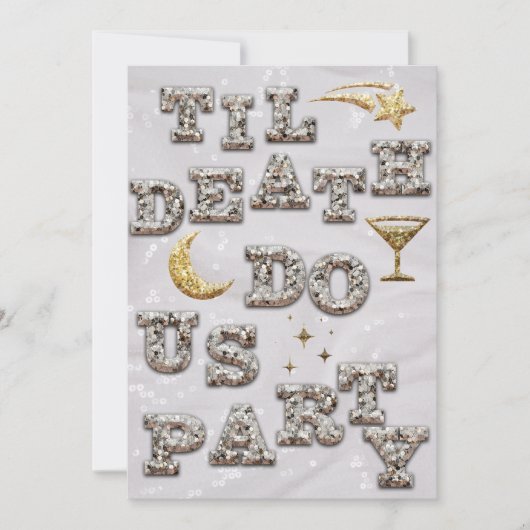 Invitation Cool Glam Parties scintillant Metallic Disco Fête  (Devant)