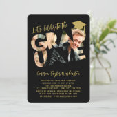 Invitation Cool Graduate Cutout Moderne Graduation Photo Part (Debout devant)