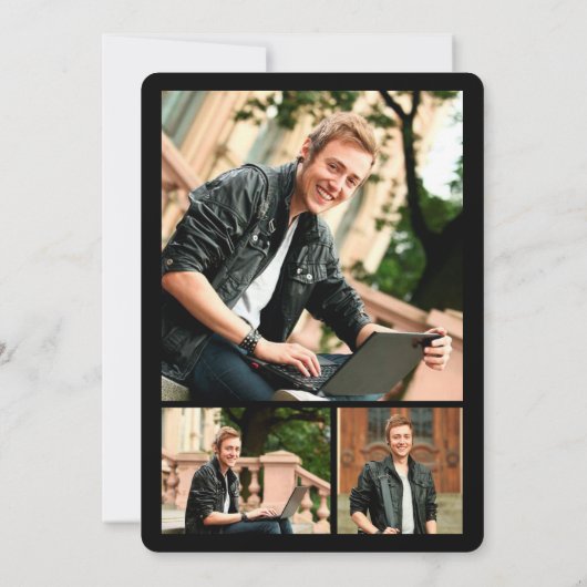 Invitation Cool Graduate Cutout Moderne Graduation Photo Part (Dos)