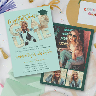 Invitation Cool Graduate Cutout Photo Modern Graduation Party