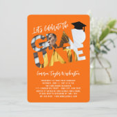 Invitation Cool Graduate Cutout Photo Moderne Graduate Party (Debout devant)
