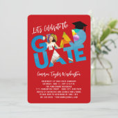 Invitation Cool Graduate Cutout Photo Moderne Graduate Party (Debout devant)