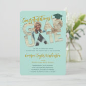 Invitation Cool Graduate Cutout Photo Moderne Graduate Party (Debout devant)