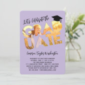 Invitation Cool Graduate Cutout Photo Moderne Graduate Party (Debout devant)