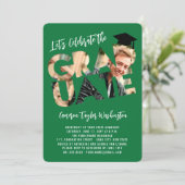 Invitation Cool Graduate Cutout Photo Moderne Graduate Party (Debout devant)
