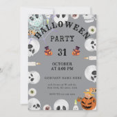 Invitation Cool Gray Classic Halloween Bureau Party (Devant)
