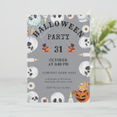 Invitation Cool Gray Classic Halloween Bureau Party (Debout devant)