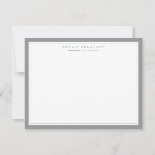 Invitation Cool Gray Frame Note Card (Devant)