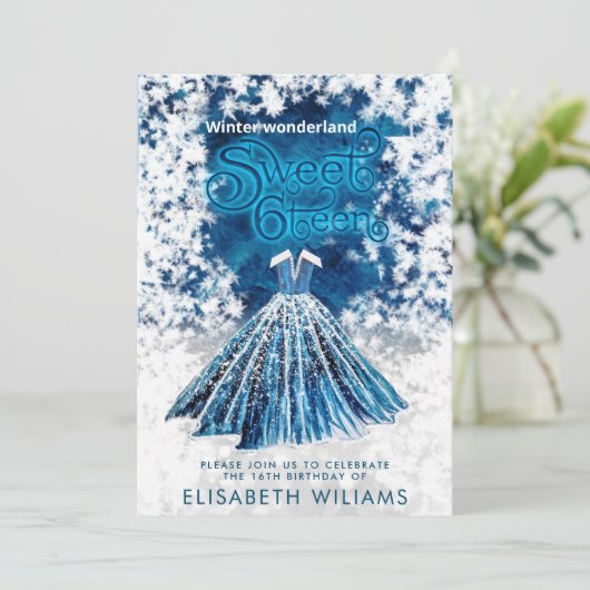 Invitation Cool Hiver merveilleuse typographie douce 16 (Debout devant)