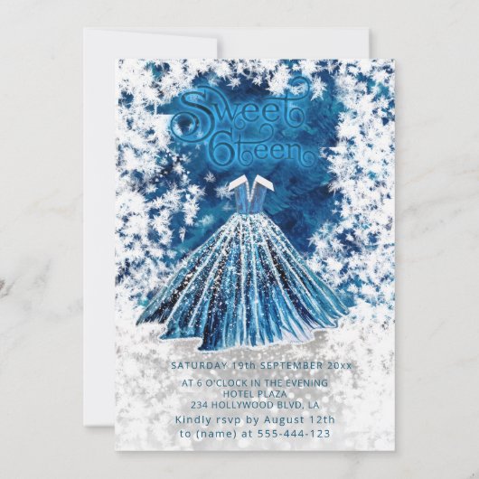 Invitation Cool Hiver merveilleuse typographie douce 16 (Dos)