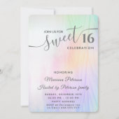Invitation Cool Holographe aquarelle tendance abstraite douce (Devant)