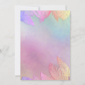 Invitation Cool holographique tropical feuille script pool (Dos)