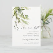 INVITATION COOL LEAFY GREEN FOLIAGE EAU COULEUR SAUVER LA DAT (Debout devant)