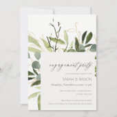 INVITATION COOL LEAFY VERT FOLIAGE EAU COULEUR FIANÇAILLES (Devant)