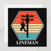 Invitation Cool Lineman Vintage Sunset (Devant / Derrière)