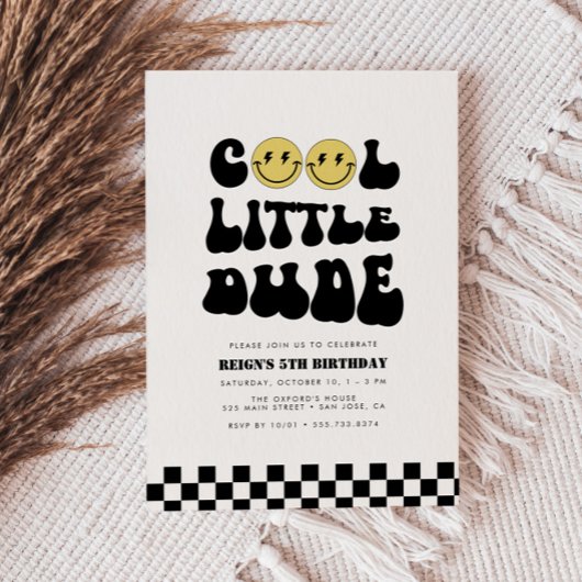 Invitation Cool Little Dude | Boys Rad Kids 5e anniversaire