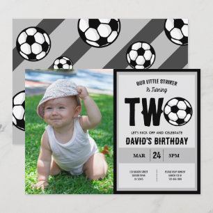 Invitation Cool Little Striker Soccer Photo 2e anniversaire