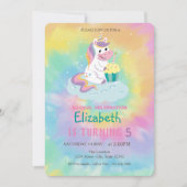 Invitation Cool Magie Unicorn Rainbow Tie Dye Anniversaire (Devant)