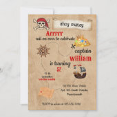 Invitation cool mignon bateau de piscine Pirate Anniversaire (Devant)