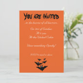 Invitation Cool mignon chauves chauves-souris volant Hallowee (Debout devant)