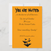 Invitation Cool mignon chauves chauves-souris volant Hallowee (Devant)