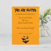 Invitation Cool mignon chauves chauves-souris volant Hallowee (Debout devant)