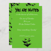 Invitation Cool mignon chauves chauves-souris volantes Hallow (Devant / Derrière)